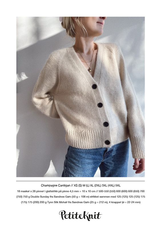 Champagne Cardigan - oppskrift